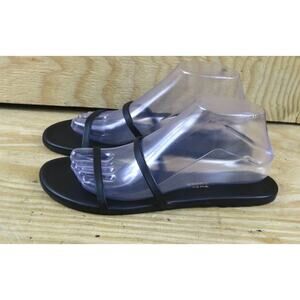 New Tkees Sandals Womens 9 Black Vegan Leather Gemma Iris Slip Ons